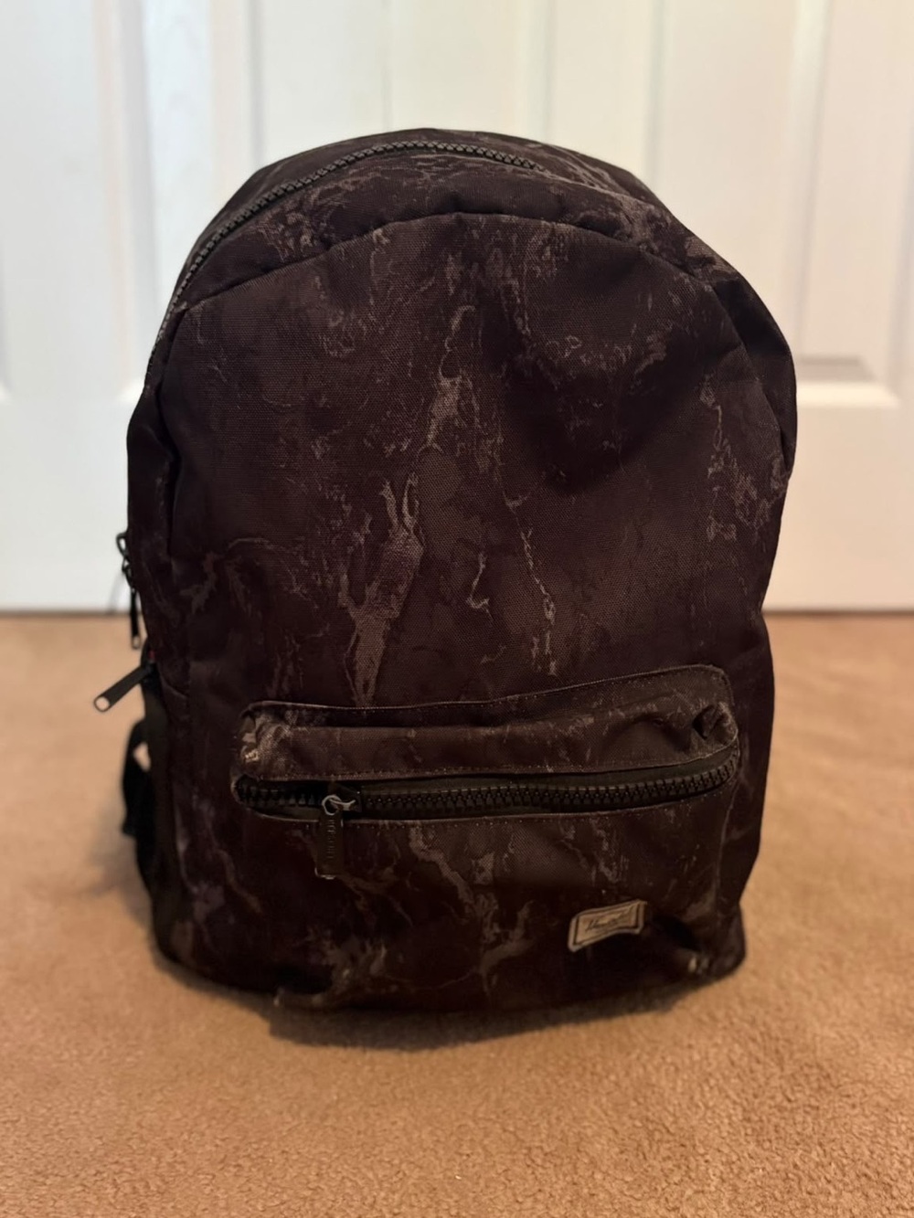 Black and Grey Marble-Print Adult Herschel Backpack